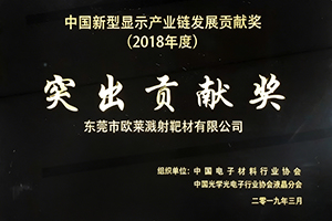 2018年度中国新型显示产业链发展贡献奖